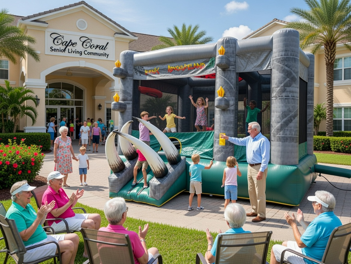 Why Cape Coral Senior Living Communities Are Booking Bounce Houses for Epic Grandparent-Grandkid Parties
