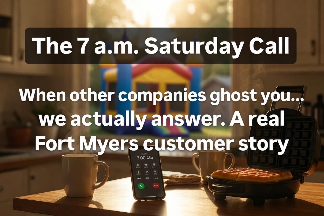 A glowing smartphone on a kitchen counter beside a coffee mug in early Saturday morning weekend light