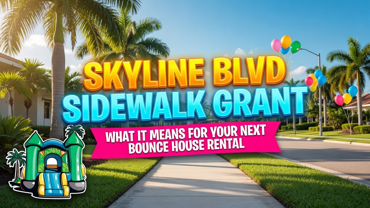 New concrete sidewalk running along Skyline Boulevard in northwest Cape Coral near Trafalgar Middle School