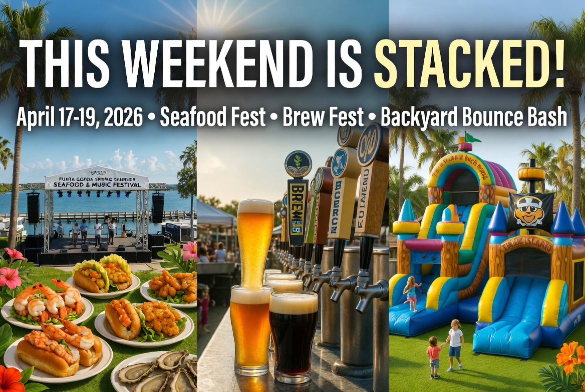 This Weekend Is STACKED: Punta Gorda Seafood Fest, Cape Coral Brew Fest & the Ultimate Backyard Bounce Bash!