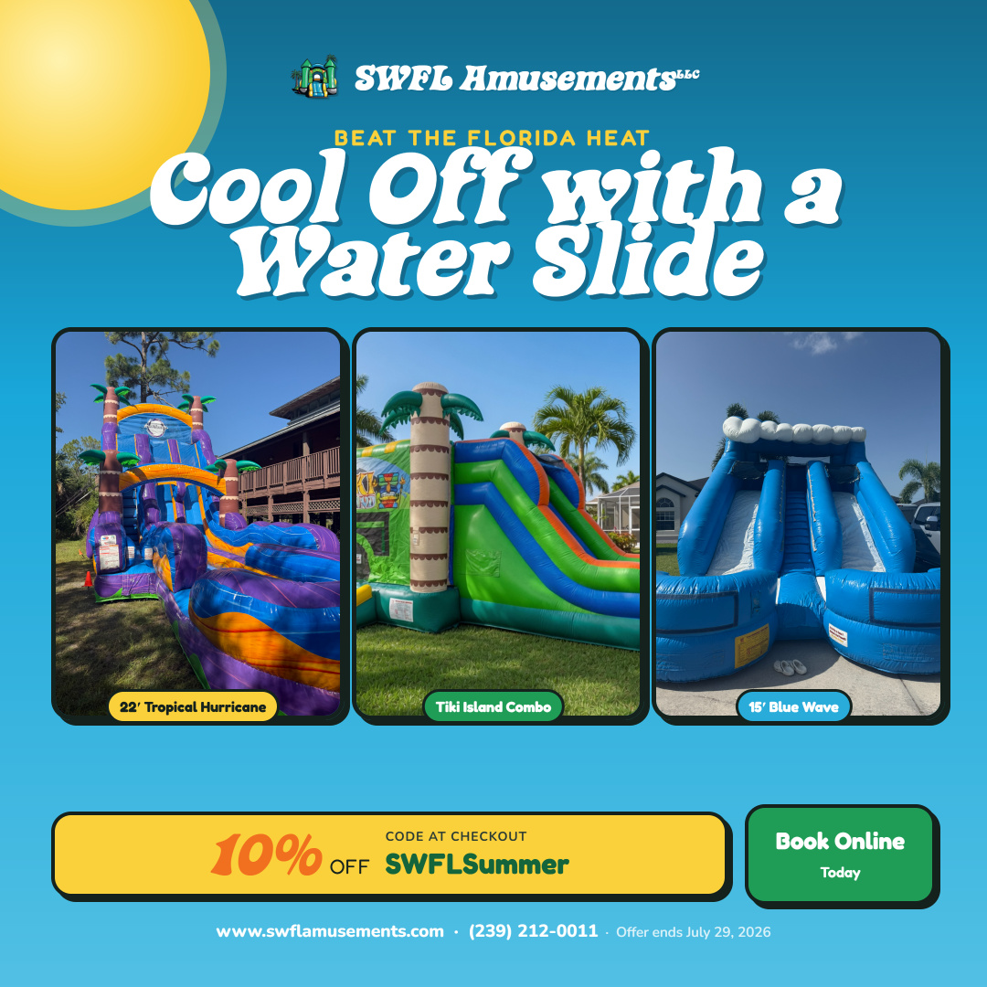 Summer Savings — 10% off residential party rentals from SWFL Amusements